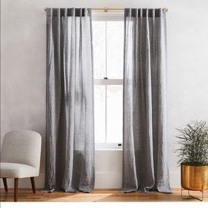 West Elm Belgian Flax Melange Linen in slate color